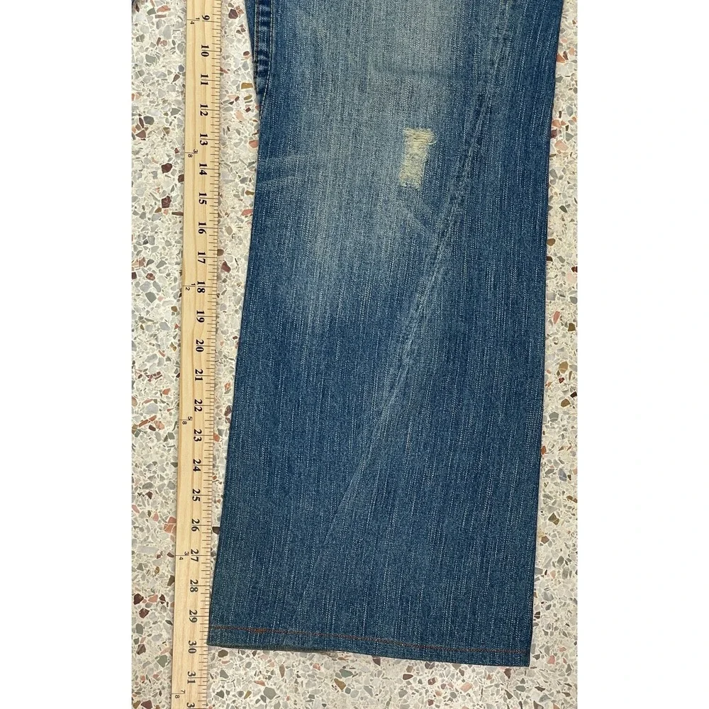 True Religion‎ Joey Vtg Rare Y2K Men's Embroidered Peace Sign Jeans Size 39x30